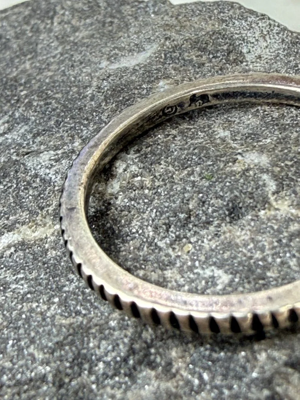 Sterling Silver Shube Etched Ring Size 9